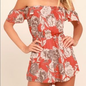 Off the shoulder floral romper